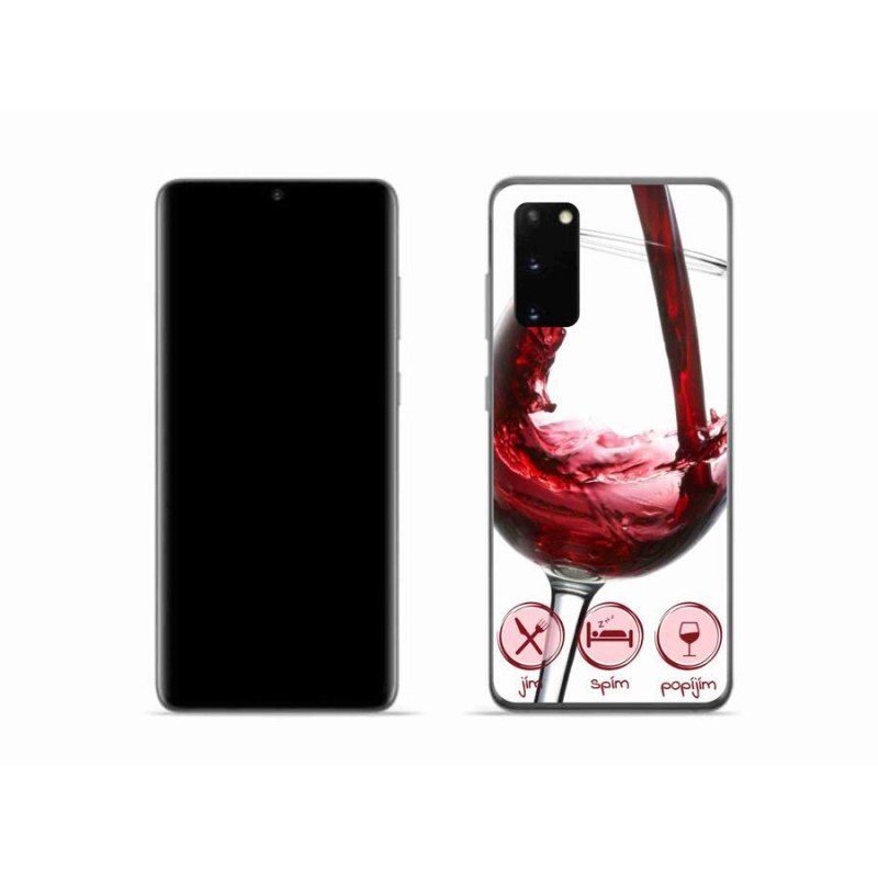 Gél tok mmCase mobiltelefonhoz Samsung Galaxy S20 - borospohár piros