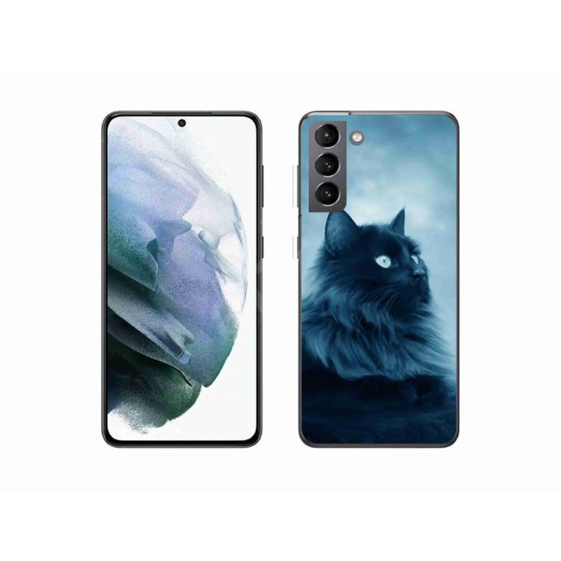 Gél tok mmCase a Samsung Galaxy S21 készülékhez - fekete macska 1