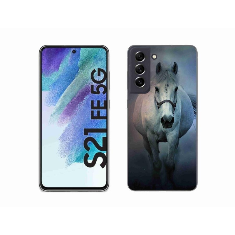 Gél tok mmCase Samsung Galaxy S21 FE 5G - futó fehér ló