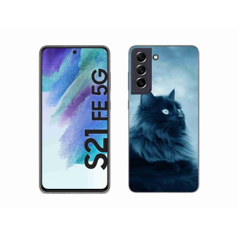 Gél tok mmCase Samsung Galaxy S21 FE 5G - fekete macska 1