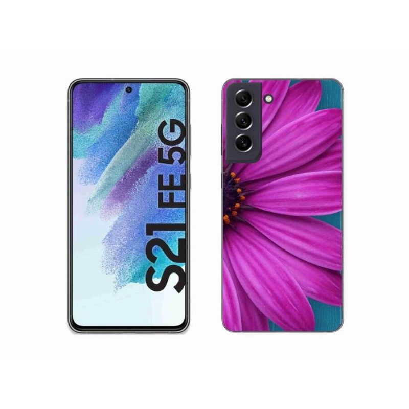 Gél tok mmCase Samsung Galaxy S21 FE 5G készülékhez - lila margaréta