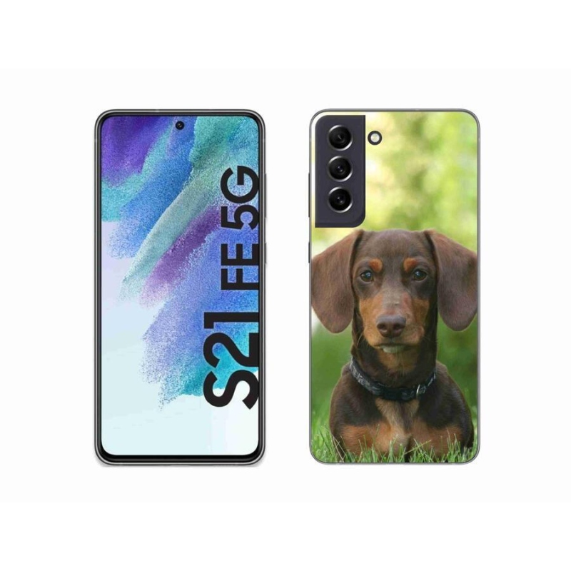 Zselés tok mmCase Samsung Galaxy S21 FE 5G - barna tacskóhoz