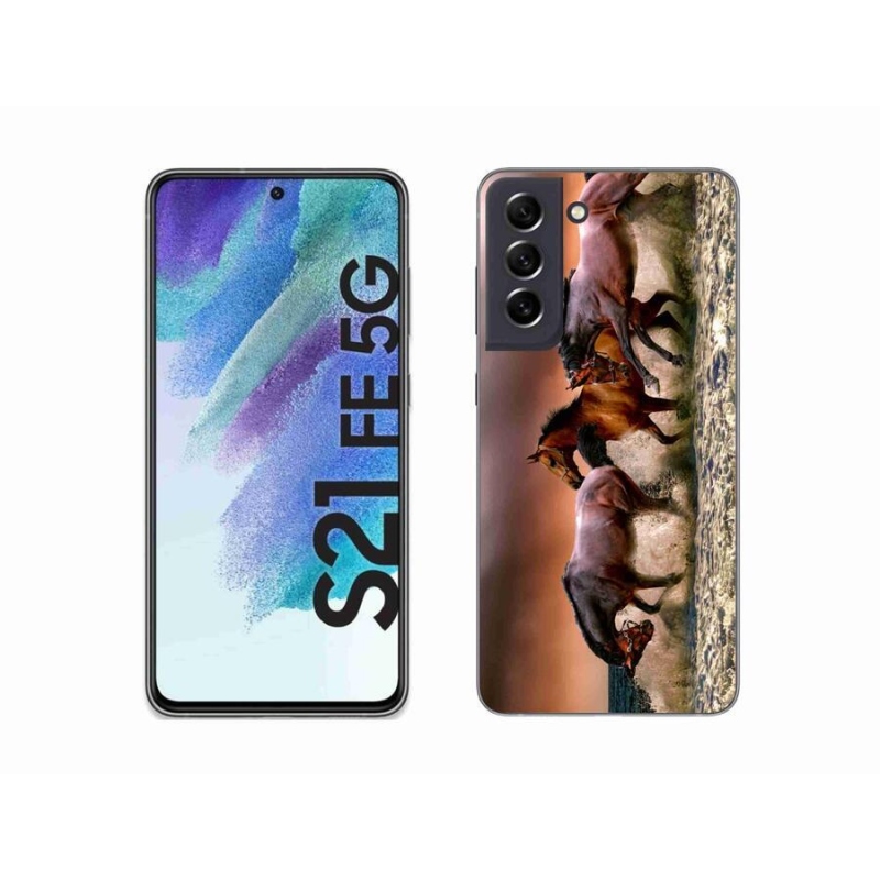 Gél tok mmCase a Samsung Galaxy S21 FE 5G készülékhez - lovak 1