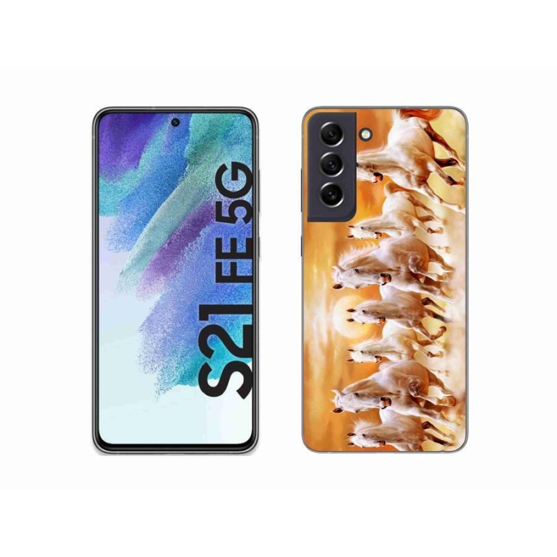 Gél tok mmCase a Samsung Galaxy S21 FE 5G készülékhez - lovak 2