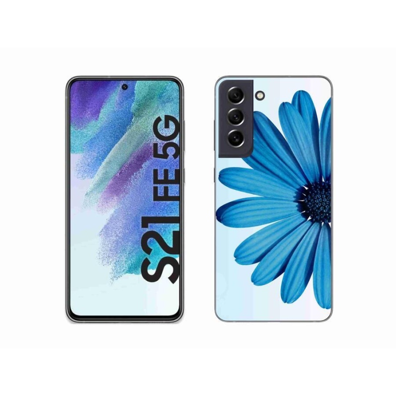 Gél tok mmCase Samsung Galaxy S21 FE 5G készülékhez - kék színű margaréta