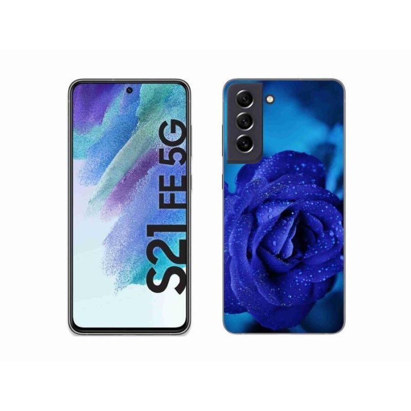 Gél tok mmCase Samsung Galaxy S21 FE 5G - kék rózsa