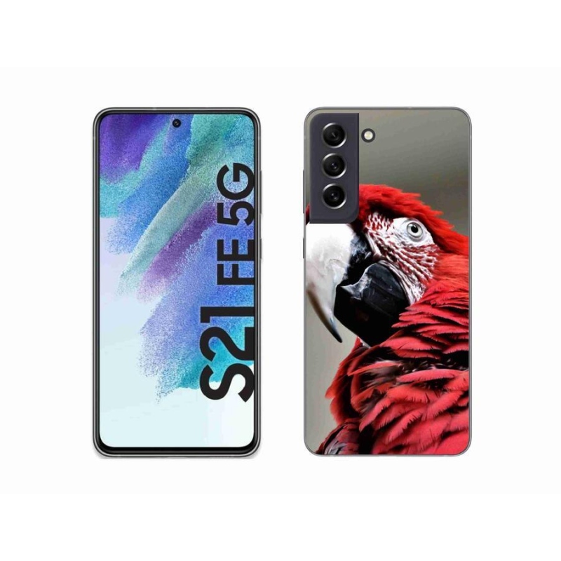 Gél tok mmCase Samsung Galaxy S21 FE 5G - papagáj ara piros