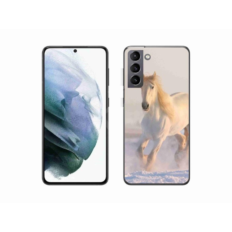 Gél tok mmCase mobiltelefonhoz Samsung Galaxy S21 - ló a hóban