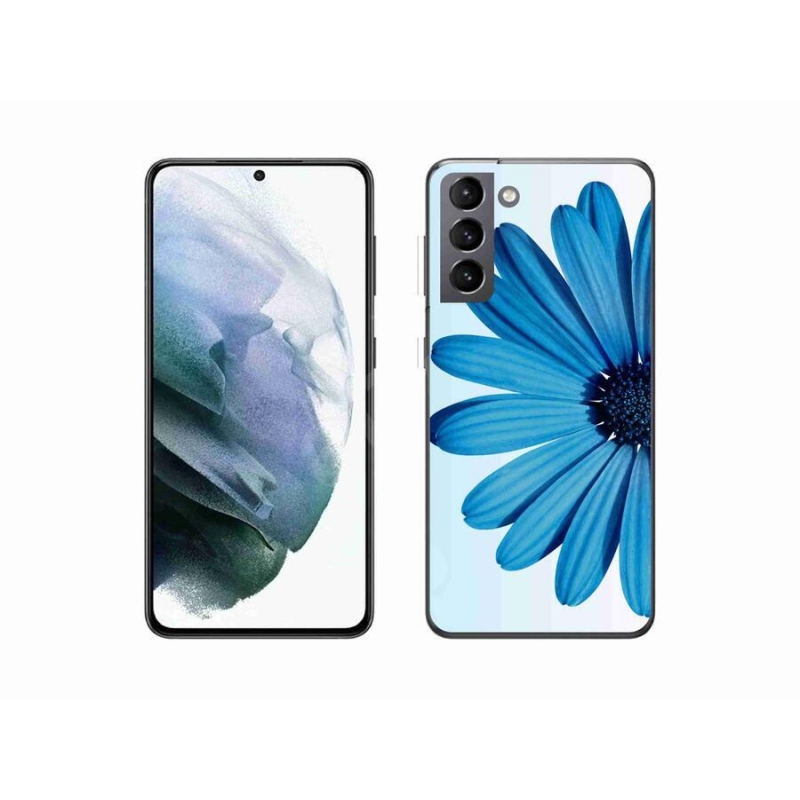 Zselés tok mmCase Samsung Galaxy S21 készülékhez - kék margaréta