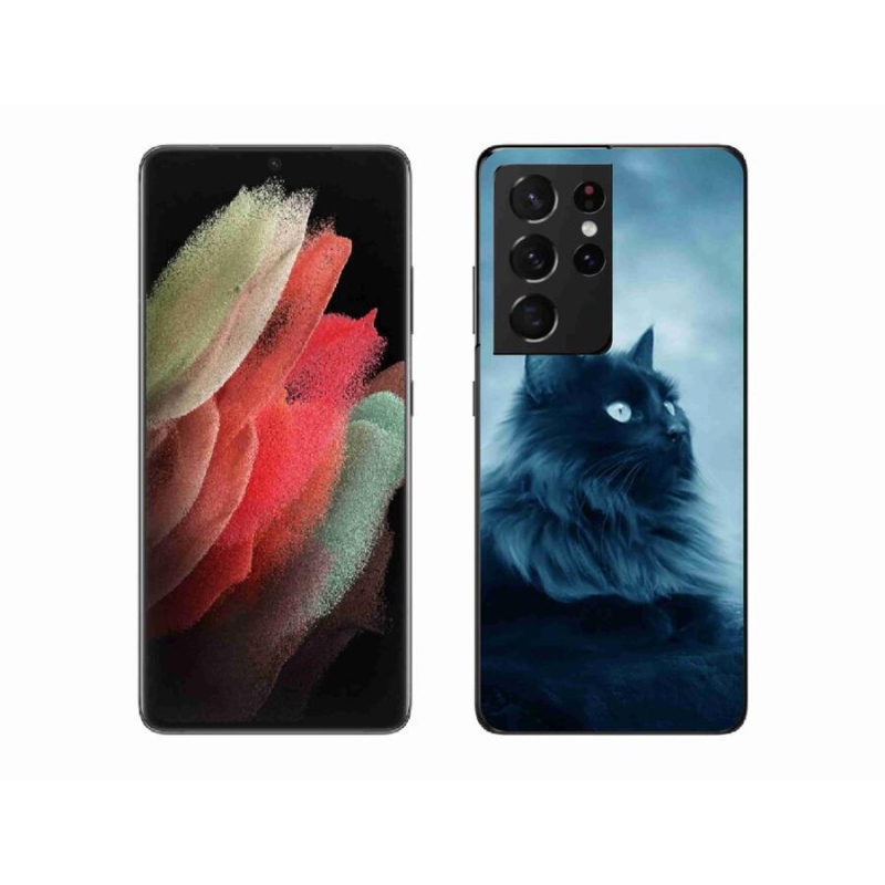 Gél tok mmCase Samsung Galaxy S21 Ultra 5G - fekete macska 1