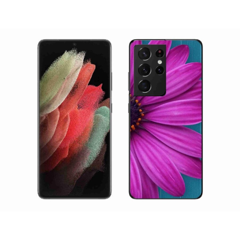 Gél tok mmCase a Samsung Galaxy S21 Ultra 5G készülékhez - lila százszorszép