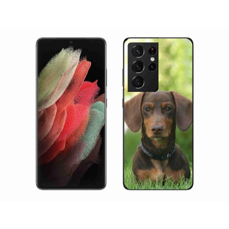 Gél tok mmCase a Samsung Galaxy S21 Ultra 5G készülékhez - barna tacskó