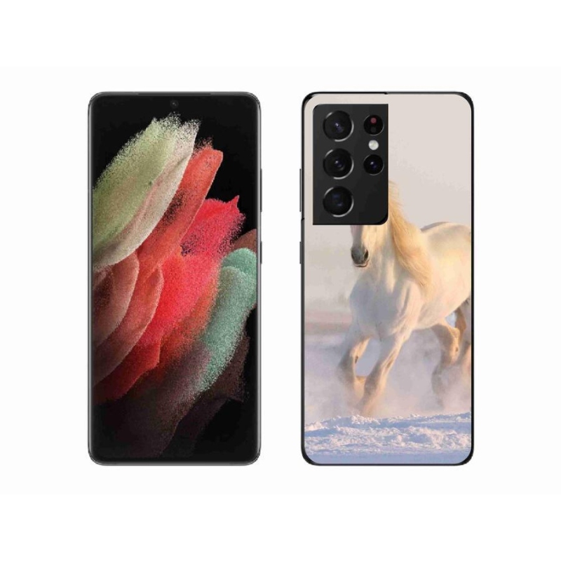 Gél tok mmCase a Samsung Galaxy S21 Ultra 5G készülékhez - ló a hóban