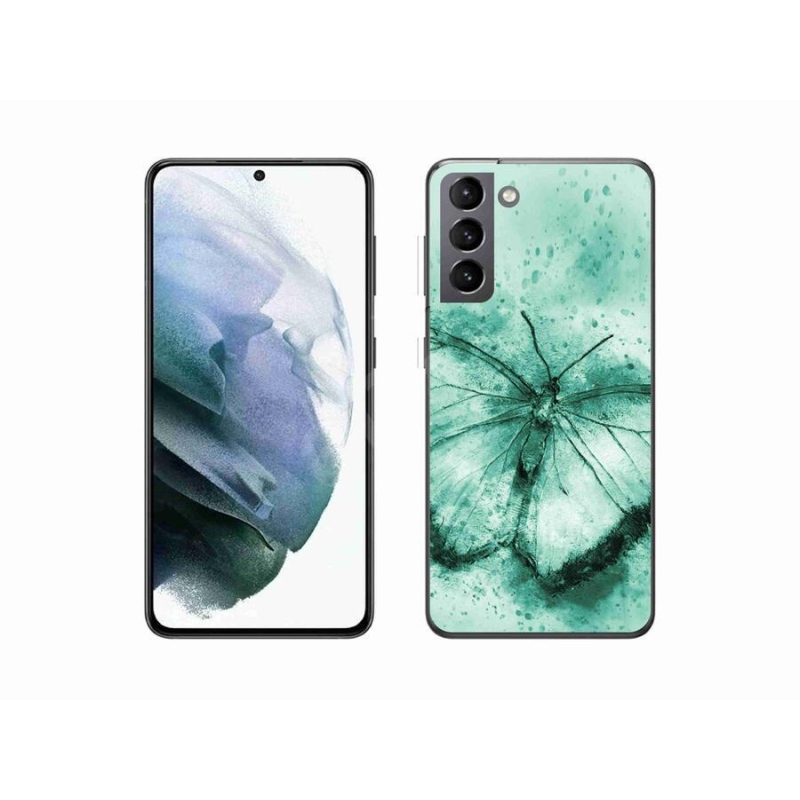 Zselés tok mmCase Samsung Galaxy S21 - zöld pillangó