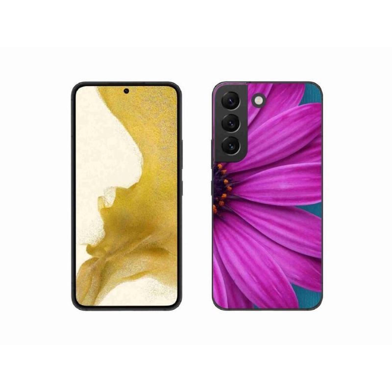 Gél tok mmCase a Samsung Galaxy S22 5G készülékhez - lila százszorszép