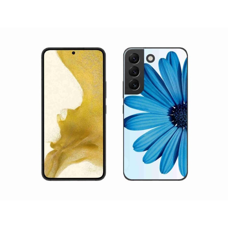 Gél tok mmCase Samsung Galaxy S22 5G készülékhez - kék margaréta