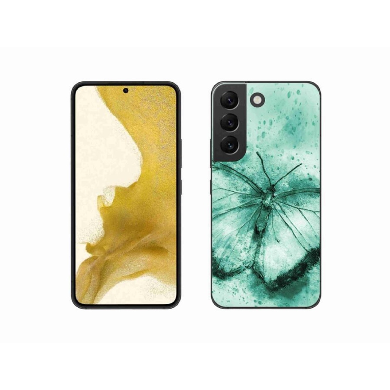 Gél tok mmCase a Samsung Galaxy S22 5G készülékhez - zöld pillangó