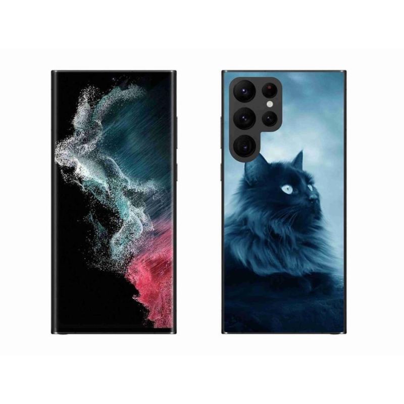 Gél tok mmCase Samsung Galaxy S22 Ultra 5G - fekete macska 1