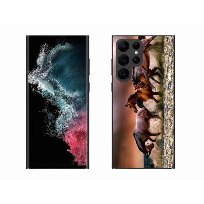 Gél tok mmCase a Samsung Galaxy S22 Ultra 5G készülékhez - lovak 1