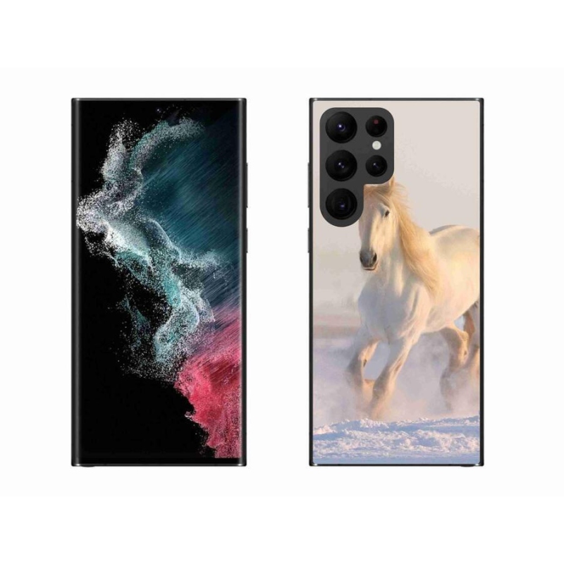 Gél tok mmCase a Samsung Galaxy S22 Ultra 5G készülékhez - ló a hóban