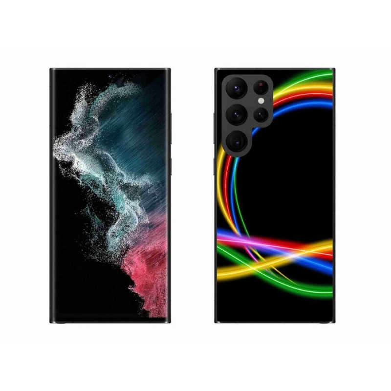 Gél tok mmCase a Samsung Galaxy S22 Ultra 5G készülékhez - neon karikák