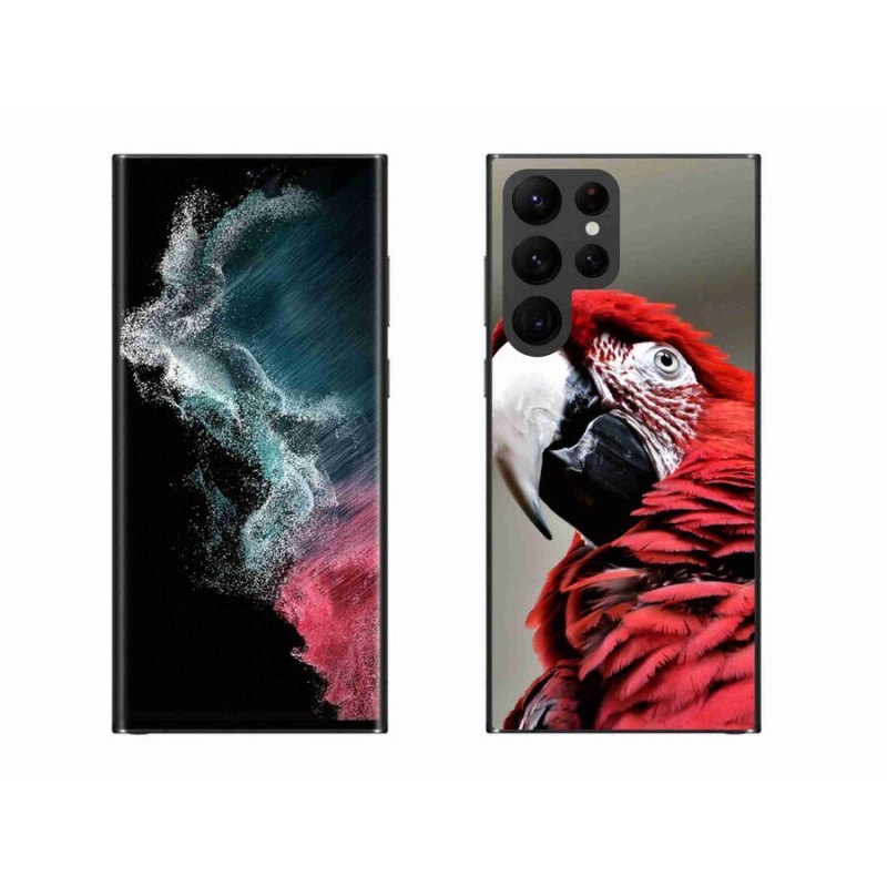 Gél tok mmCase a Samsung Galaxy S22 Ultra 5G készülékhez - papagáj ara piros