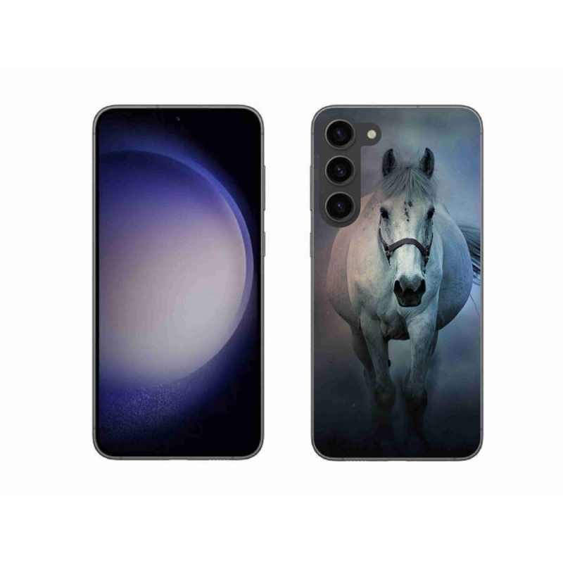 Gél tok mmCase Samsung Galaxy S23+ 5G - futó fehér ló - Samsung Galaxy S23+ 5G számára