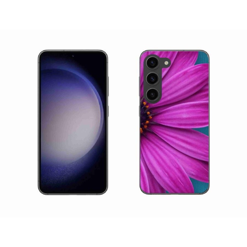 Gél tok mmCase a Samsung Galaxy S23 5G készülékhez - lila százszorszép