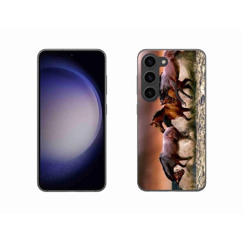 Gél tok mmCase a Samsung Galaxy S23 5G készülékhez - lovak 1