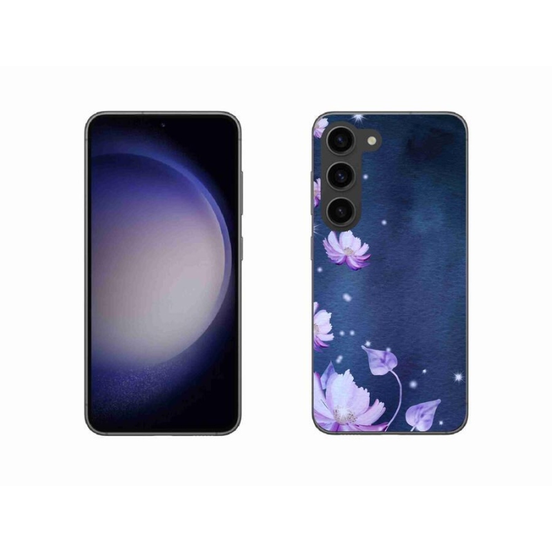 Gél tok mmCase a Samsung Galaxy S23 5G készülékhez - hulló virágok