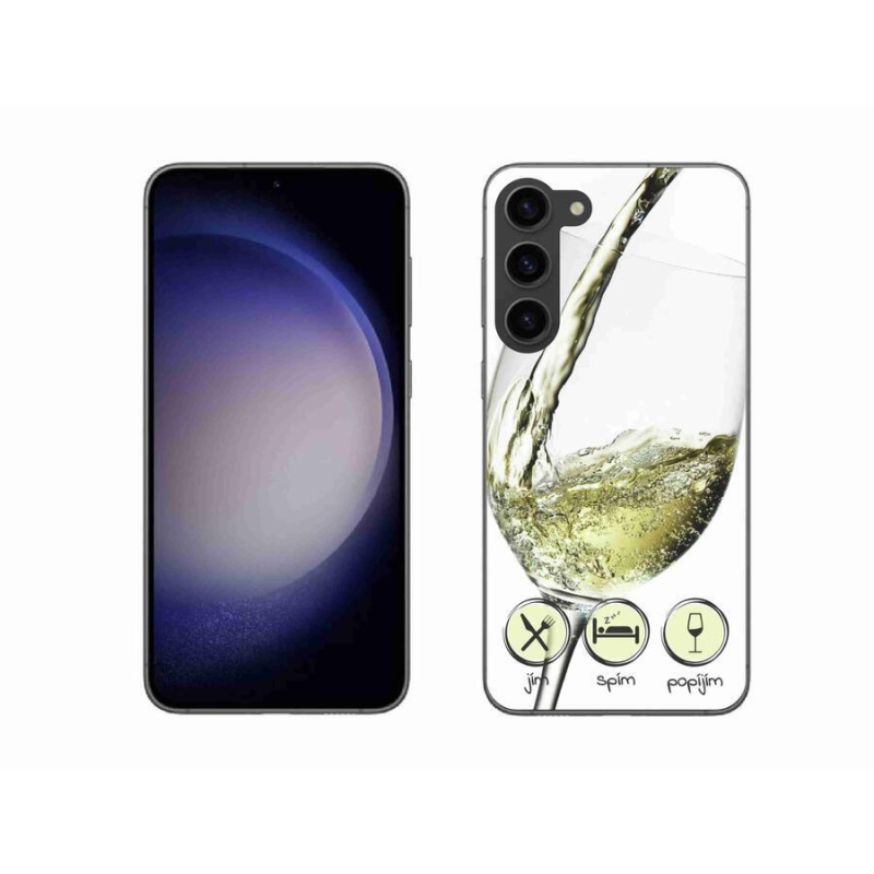 Gél tok mmCase Samsung Galaxy S23+ 5G - borospohár fehér