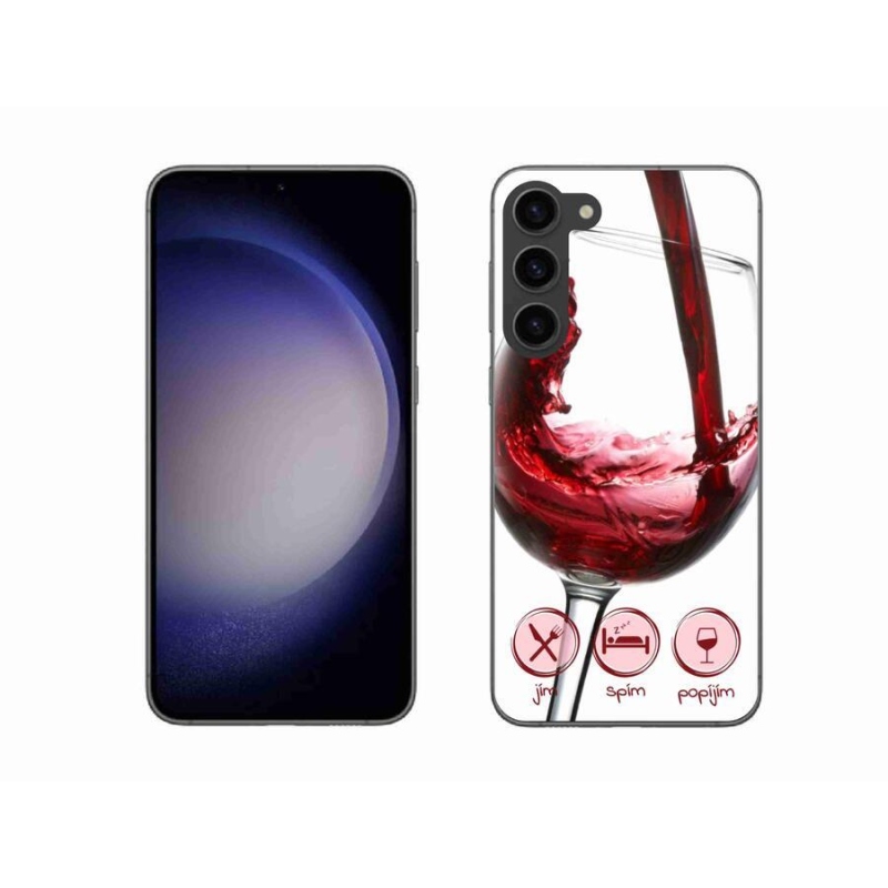 Gél tok mmCase Samsung Galaxy S23+ 5G - borospohár piros