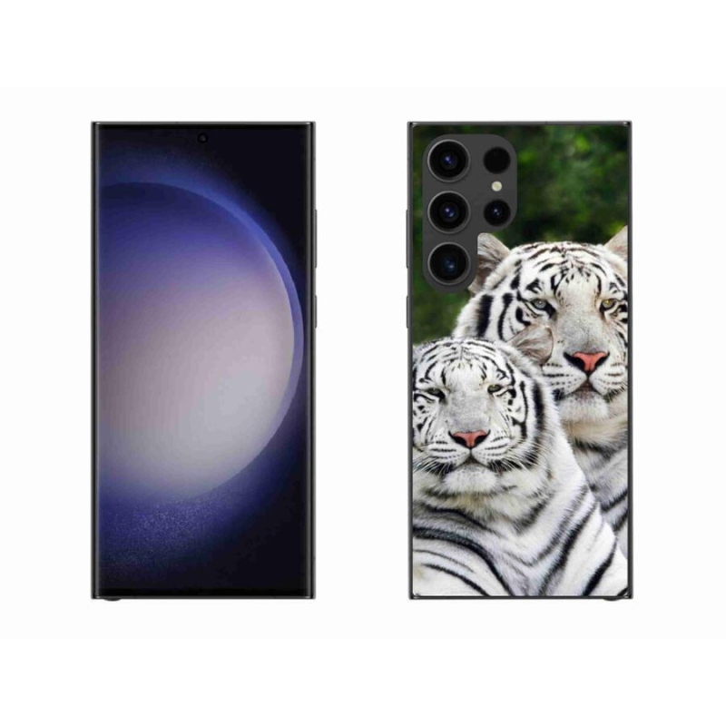 Gél tok mmCase a Samsung Galaxy S23 Ultra 5G készülékhez - fehér tigrisek