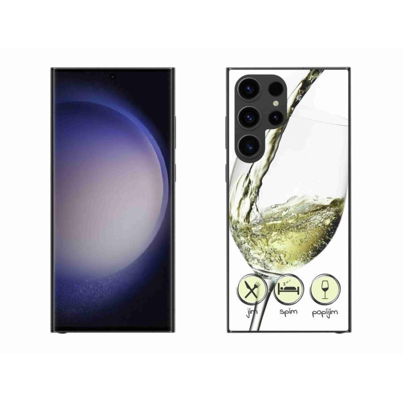 Gél tok mmCase Samsung Galaxy S23 Ultra 5G - borospohár fehér