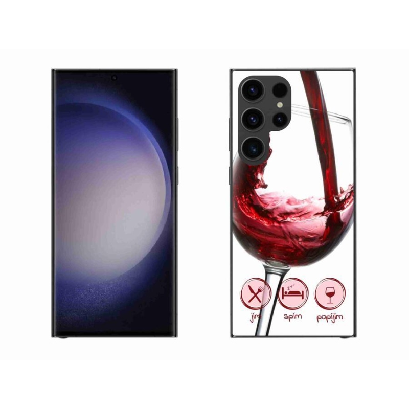 Gél tok mmCase Samsung Galaxy S23 Ultra 5G - borospohár piros