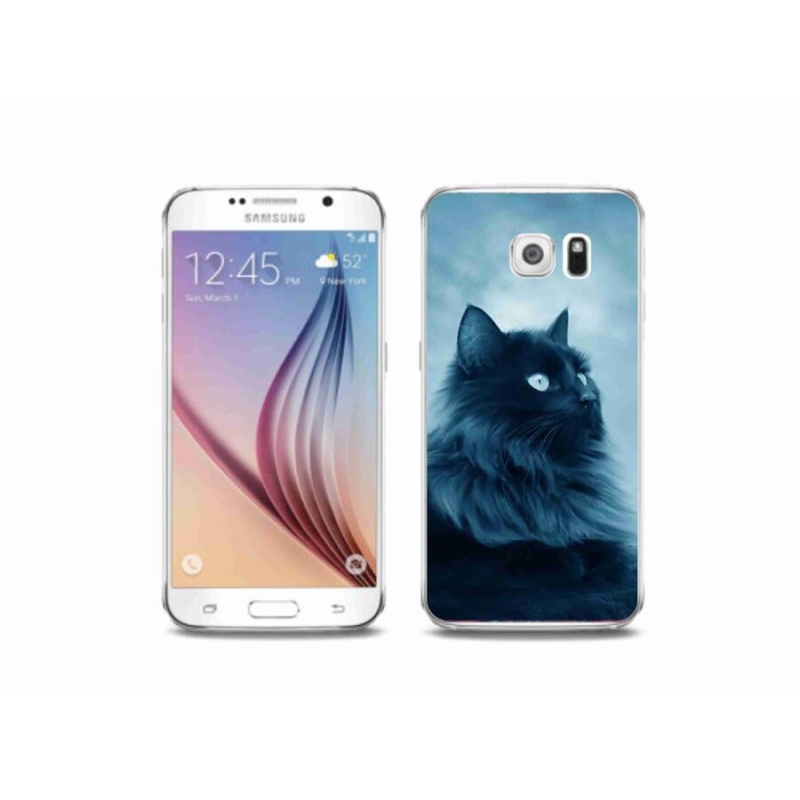 Gél tok mmCase Samsung Galaxy S6 készülékhez - fekete macska 1
