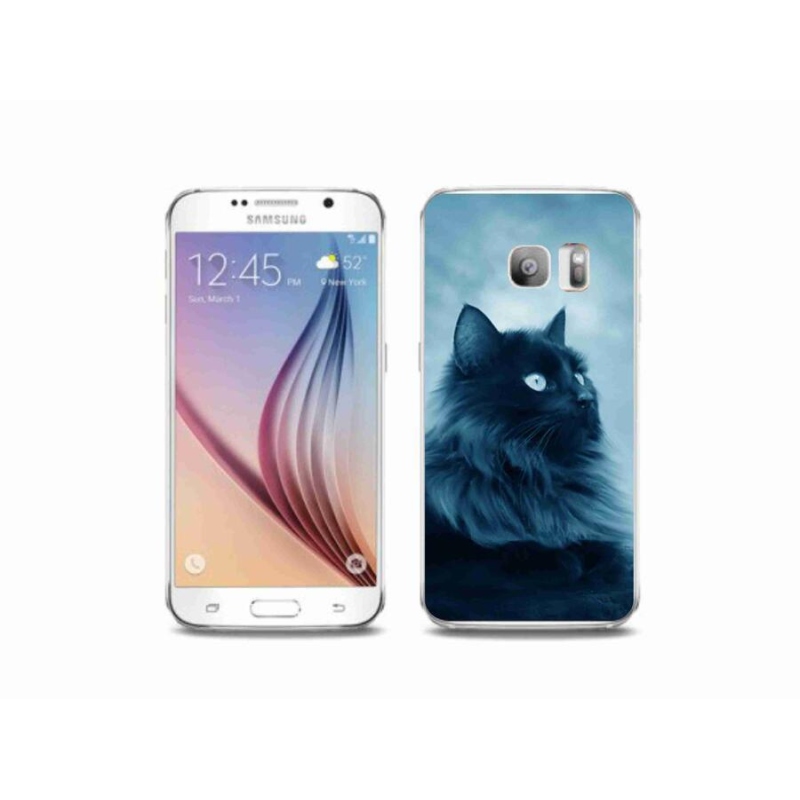 Gél tok mmCase Samsung Galaxy S6 Edge készülékhez - fekete macska 1