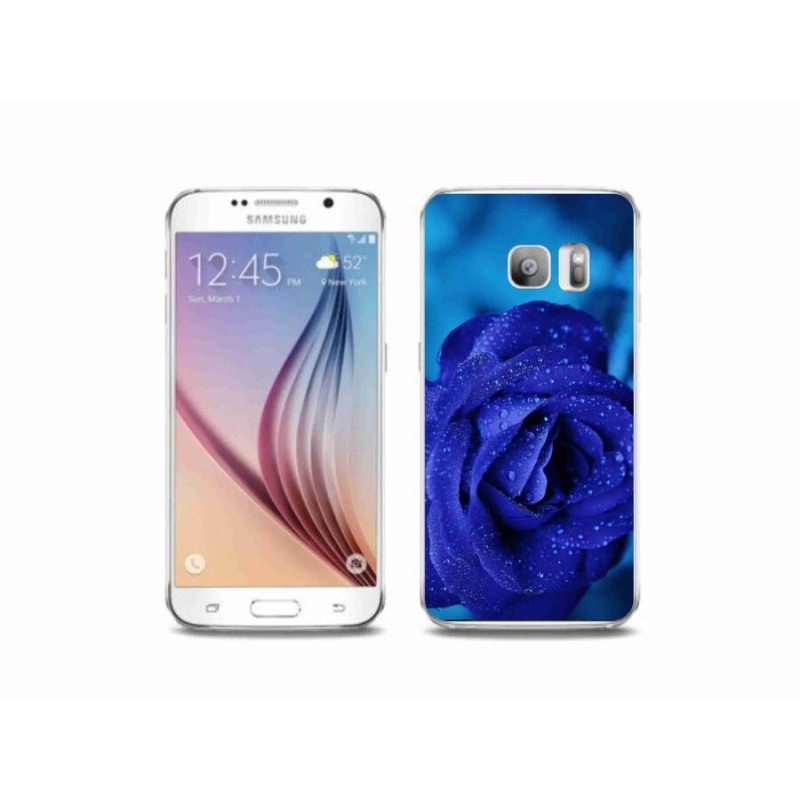 Gél tok mmCase Samsung Galaxy S6 Edge készülékhez - kék rózsa