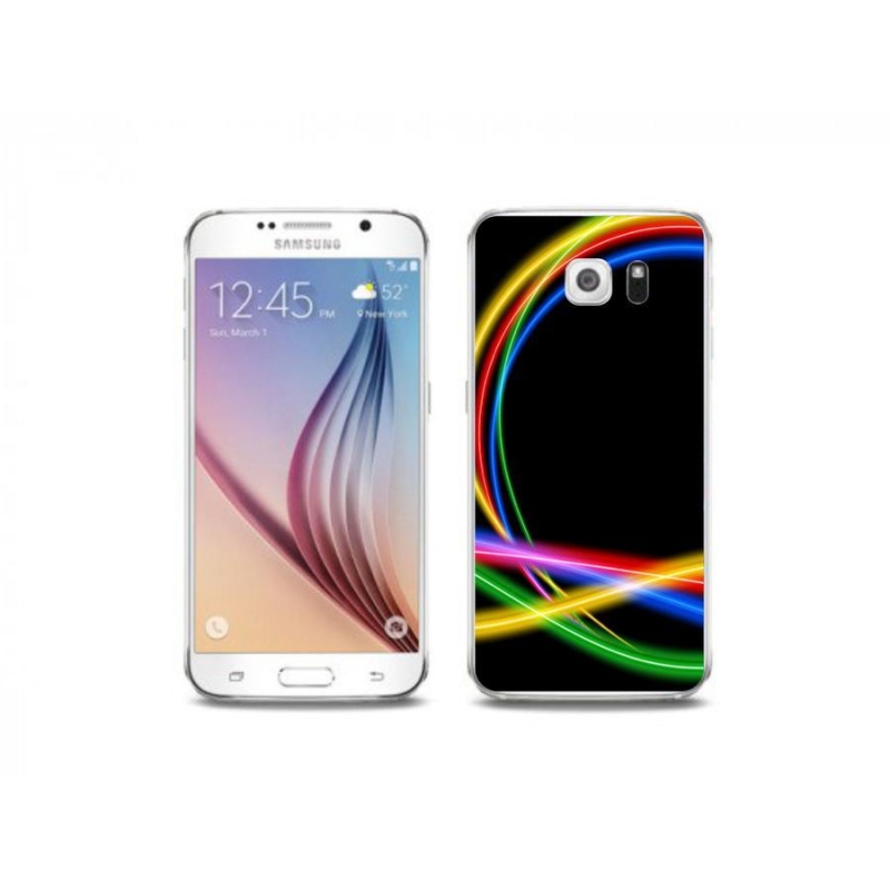 Zselés tok mmCase Samsung Galaxy S6 Edge készülékhez - neon körök