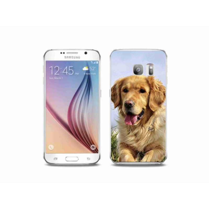 Gél tok mmCase Samsung Galaxy S6 Edge készülékhez - arany retriever