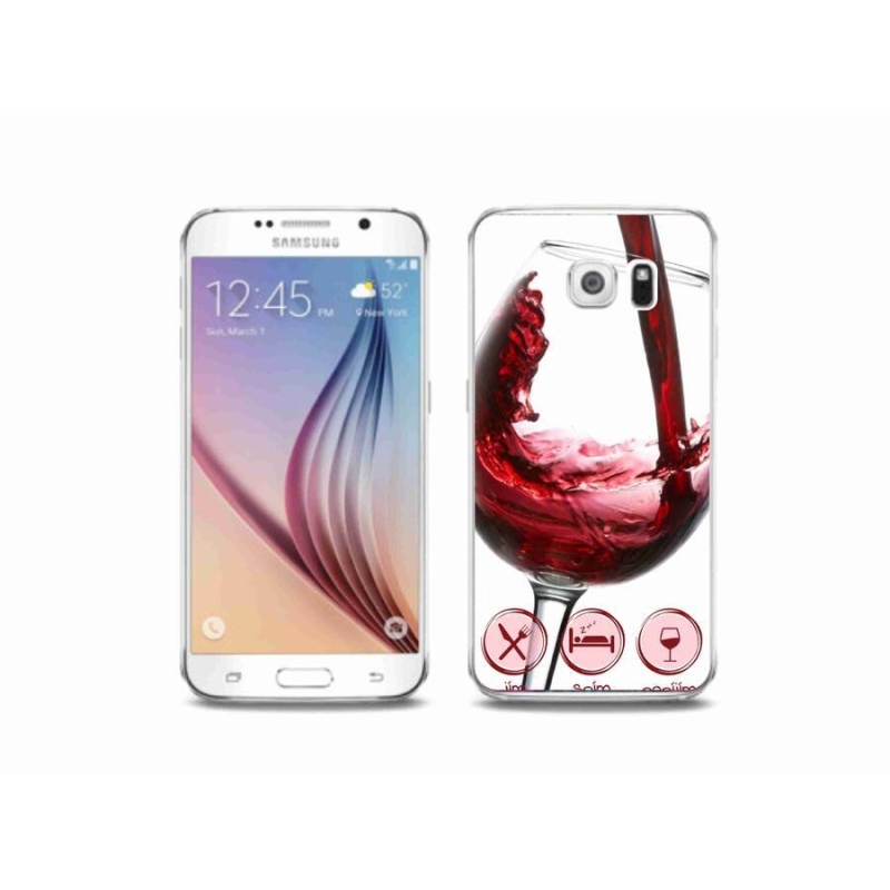 Gél tok mmCase mobiltelefonhoz Samsung Galaxy S6 - borospohár piros