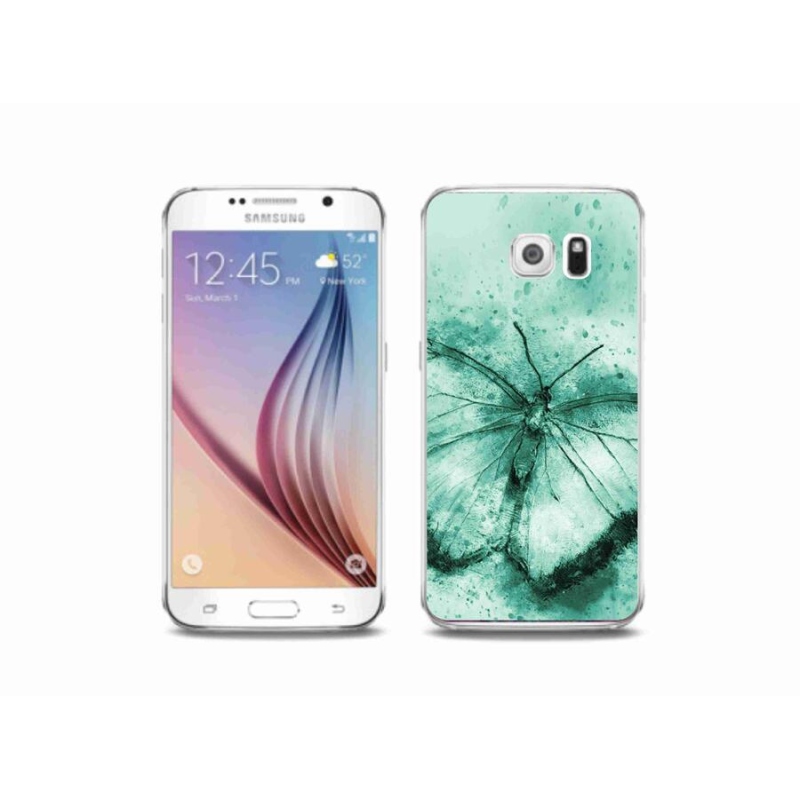Gél tok mmCase Samsung Galaxy S6 készülékhez - zöld pillangó