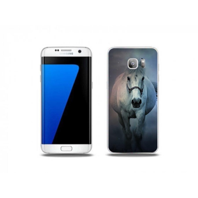Gél tok mmCase Samsung Galaxy S7 Edge készülékhez - futó fehér ló