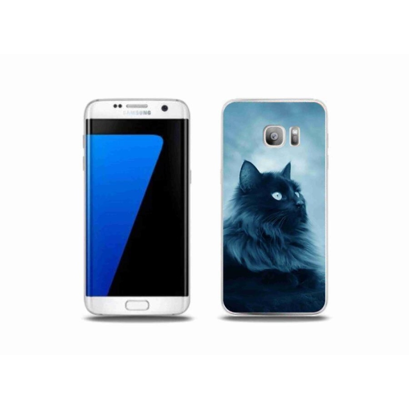 Gél tok mmCase Samsung Galaxy S7 Edge készülékhez - fekete macska 1