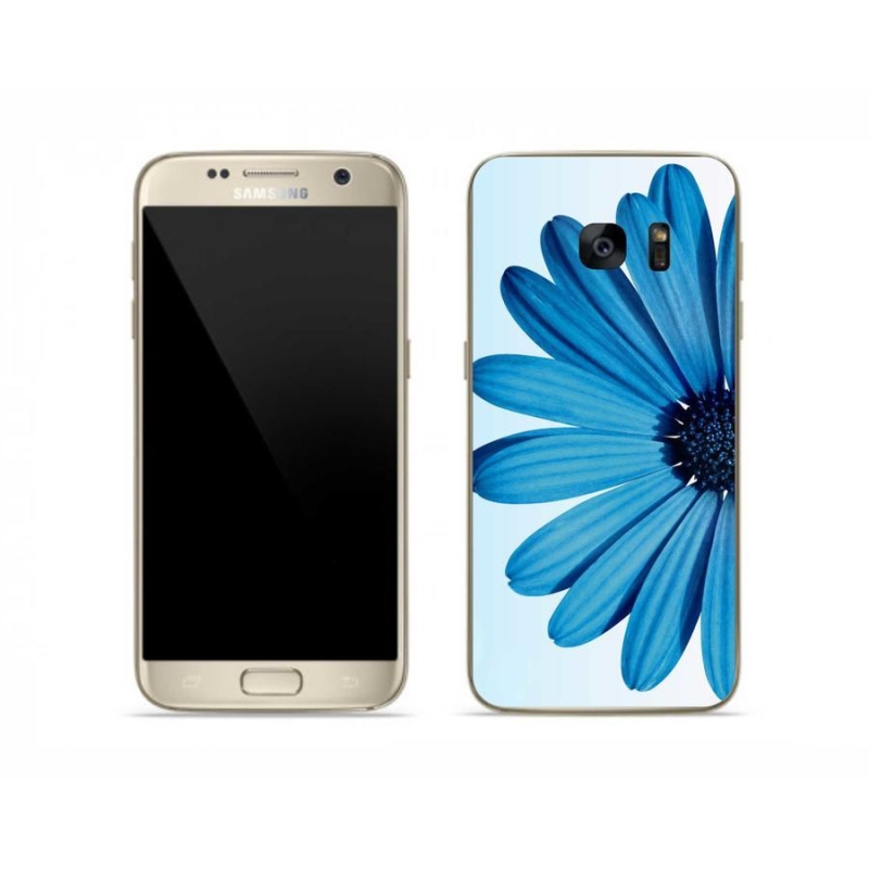 Zselés tok mmCase Samsung Galaxy S7 készülékhez - kék margaréta