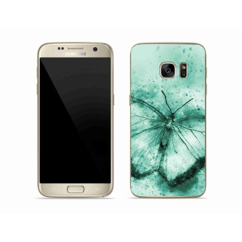 Gél tok mmCase Samsung Galaxy S7 készülékhez - zöld pillangó