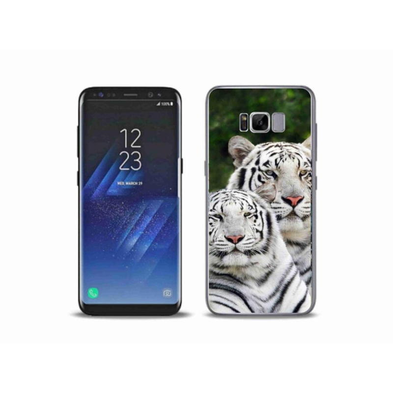 Gél tok mmCase Samsung Galaxy S8 Plus készülékhez - fehér tigrisek