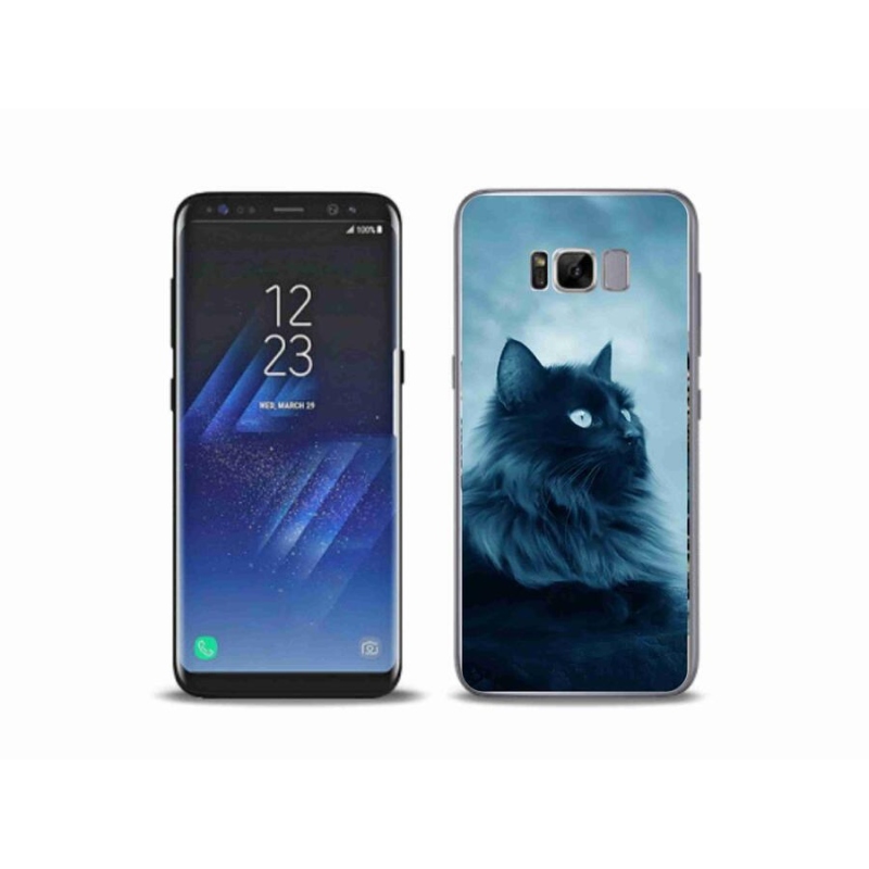 Gél tok mmCase Samsung Galaxy S8 Plus készülékhez - fekete macska 1