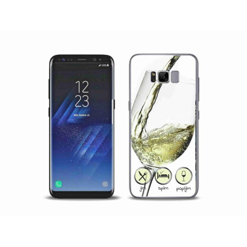 Gél tok mmCase mobiltelefonhoz Samsung Galaxy S8 Plus - borospohár fehér
