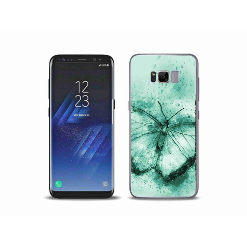 Gél tok mmCase Samsung Galaxy S8 Plus készülékhez - zöld pillangó